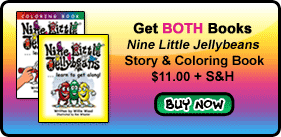 Get BOTH Books Nine Little Jellybeans Story and Coloring Book - Buy Now